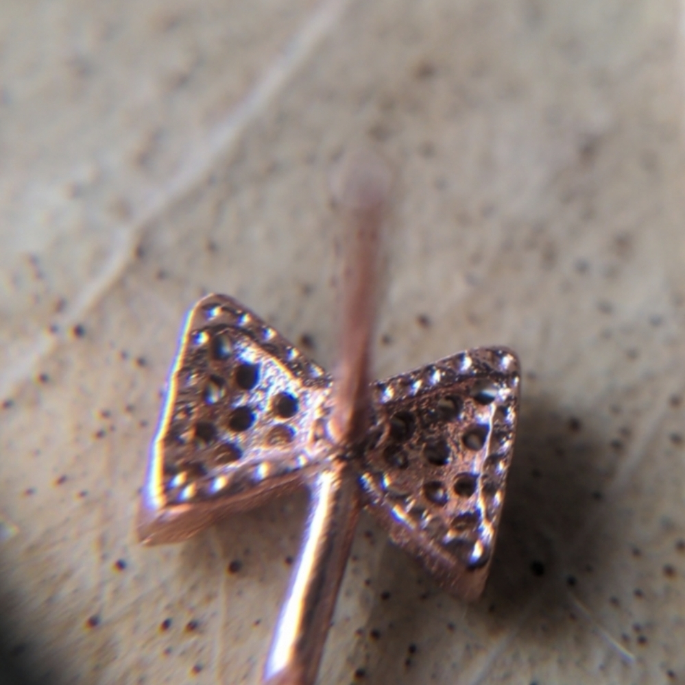 925 sterling silver dangle earrings with natural pearls, 14K rose gold plated - Picture 4 of 9